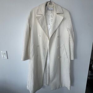 Zara Double-Breasted Cream Coat